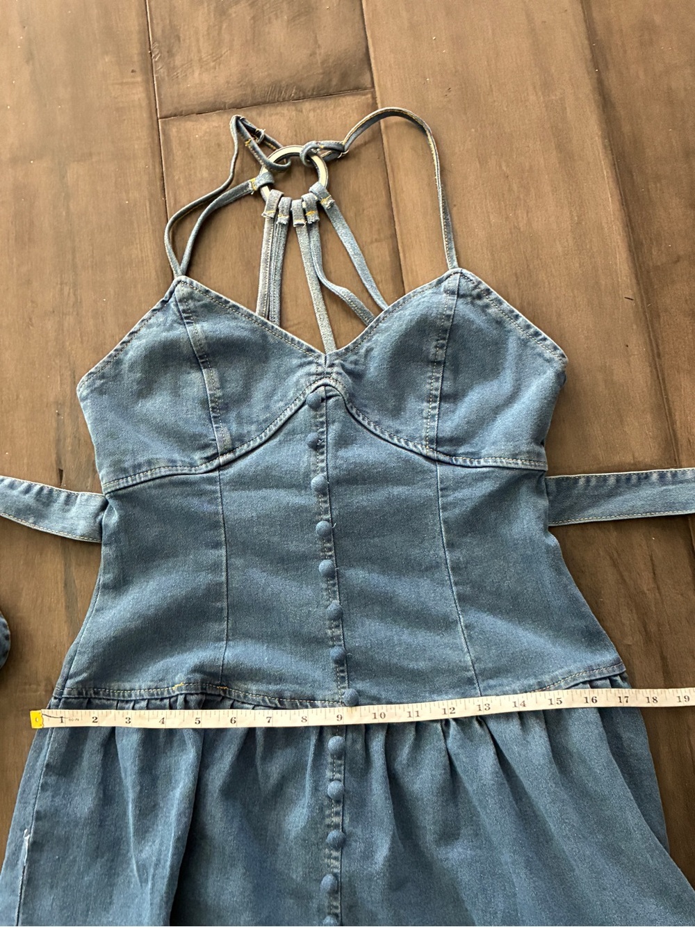 Denim Western Tiered Maxi Dress - Size Medium - Picture 11 of 13